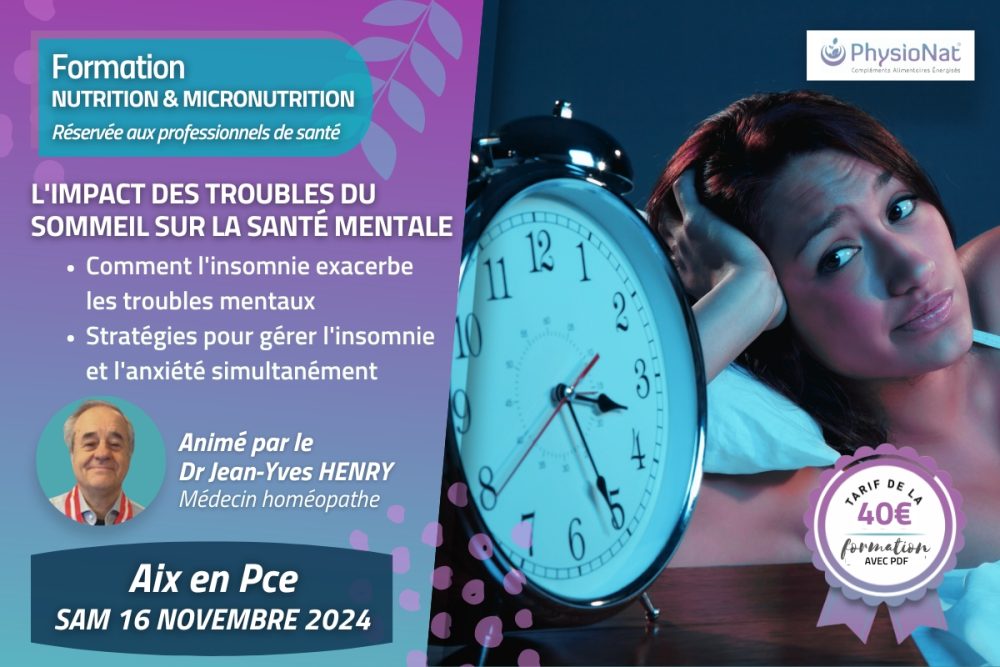 Formation "L'Impact des Troubles du Sommeil sur la Santé Mentale", le Samedi 16 Novembre 2024 à Aix en Provence)